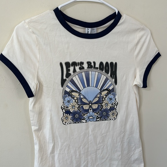 New & Other Stories Cap-Sleeve T-Shirt White Print Small - Picture 5 of 9